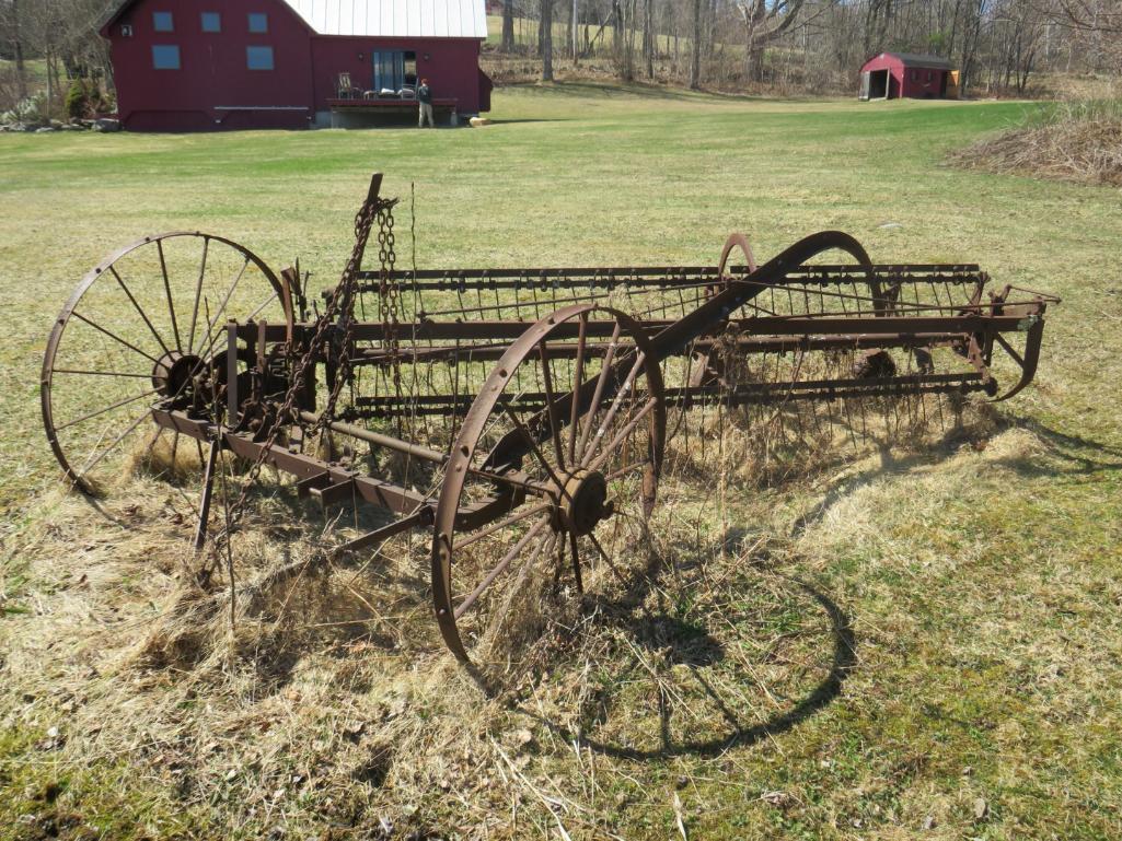 Antique Draw Behind Side Distribution Hay Rake