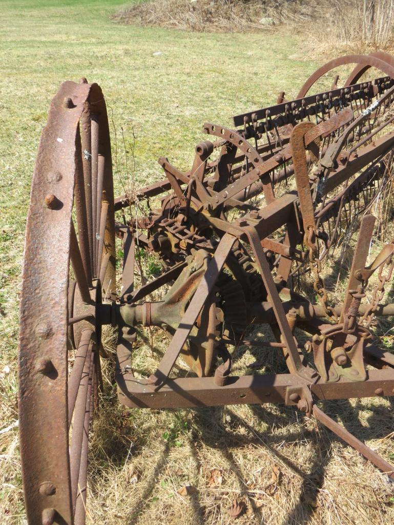 Antique Draw Behind Side Distribution Hay Rake