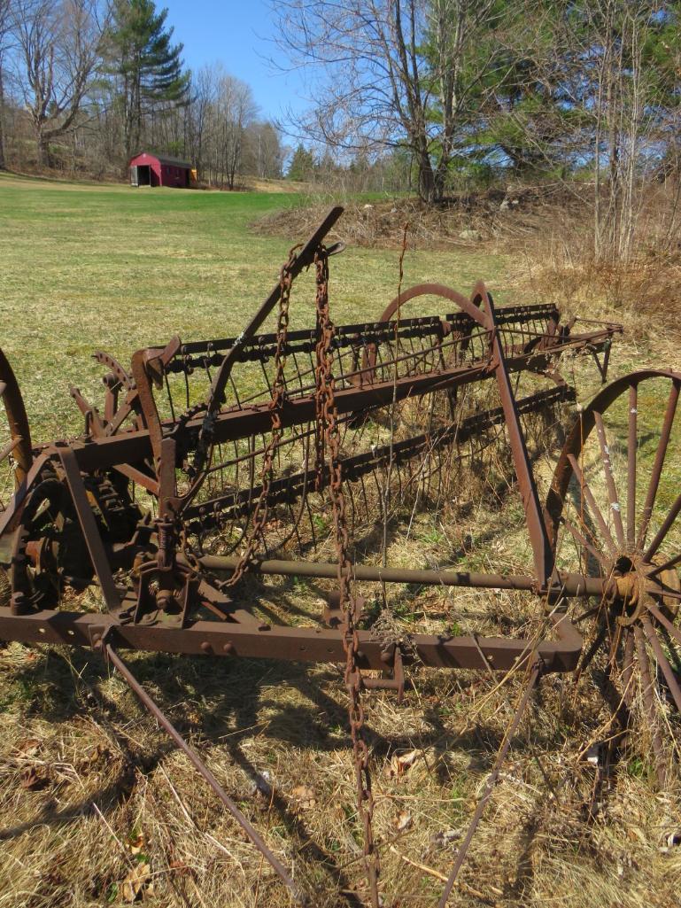Antique Draw Behind Side Distribution Hay Rake