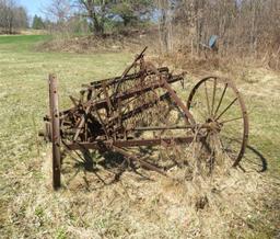 Antique Draw Behind Side Distribution Hay Rake