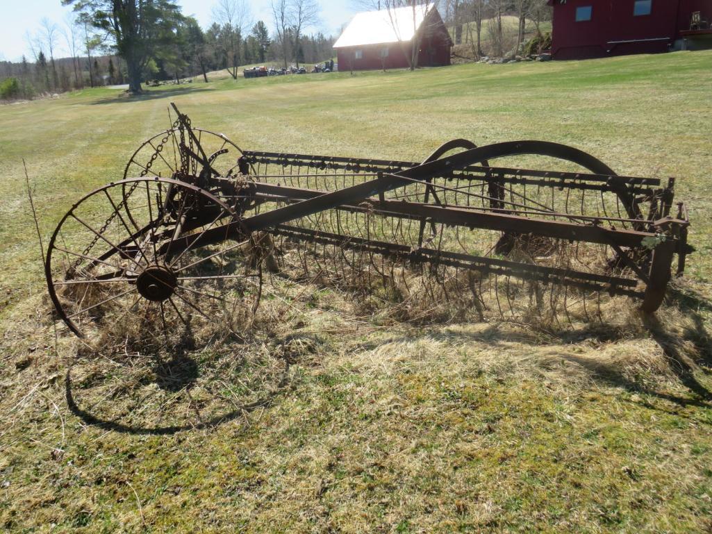 Antique Draw Behind Side Distribution Hay Rake