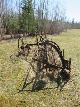 Antique Draw Behind Side Distribution Hay Rake