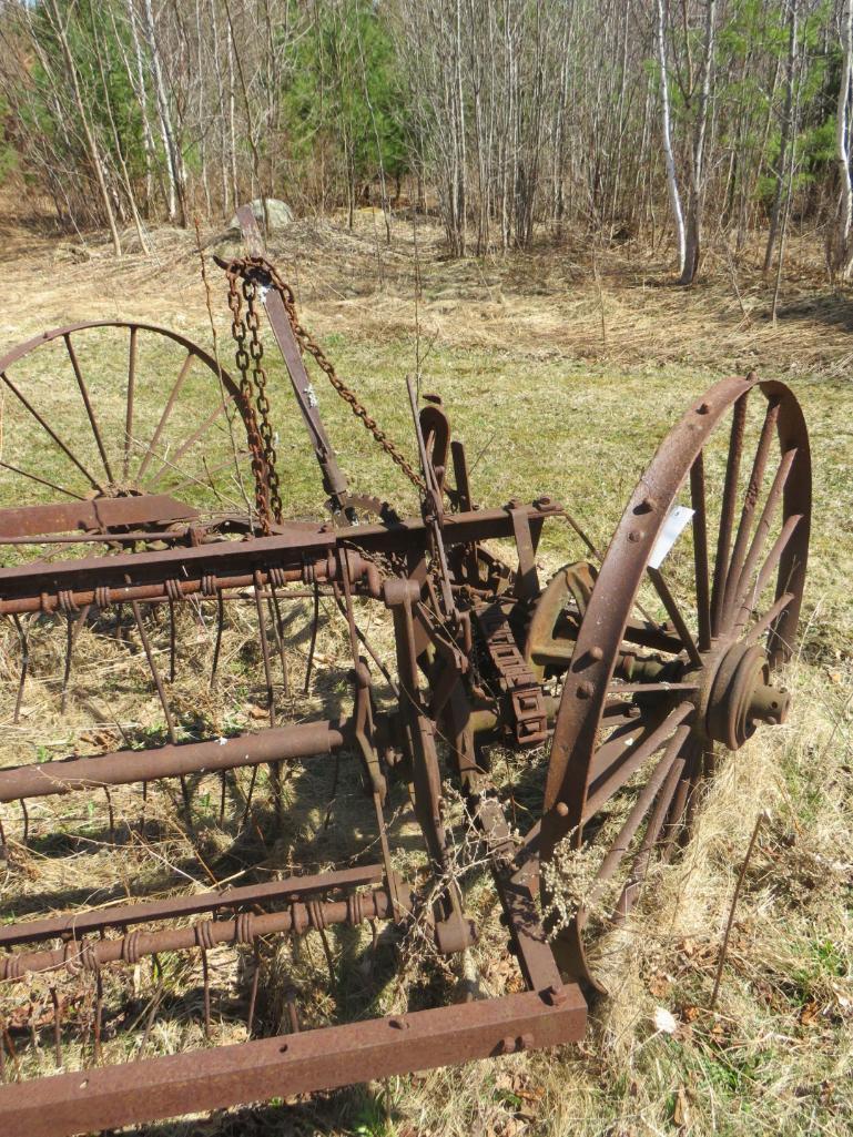 Antique Draw Behind Side Distribution Hay Rake