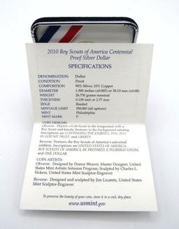 2010 U.S. Boy Scouts of America Proof Silver Dollar