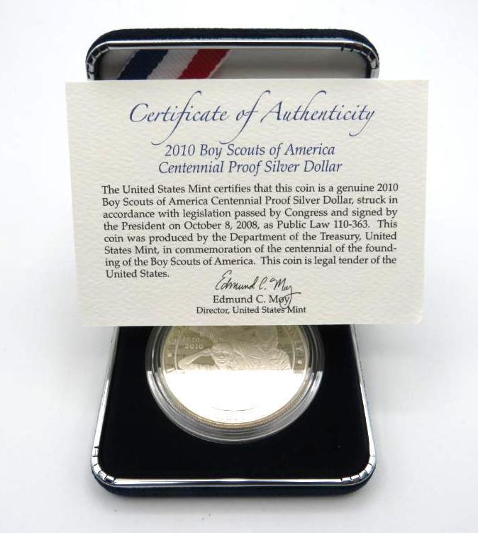 2010 U.S. Boy Scouts of America Proof Silver Dollar