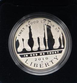 2010 U.S. American Veterans Disabled for Life Proof Silver Dollar