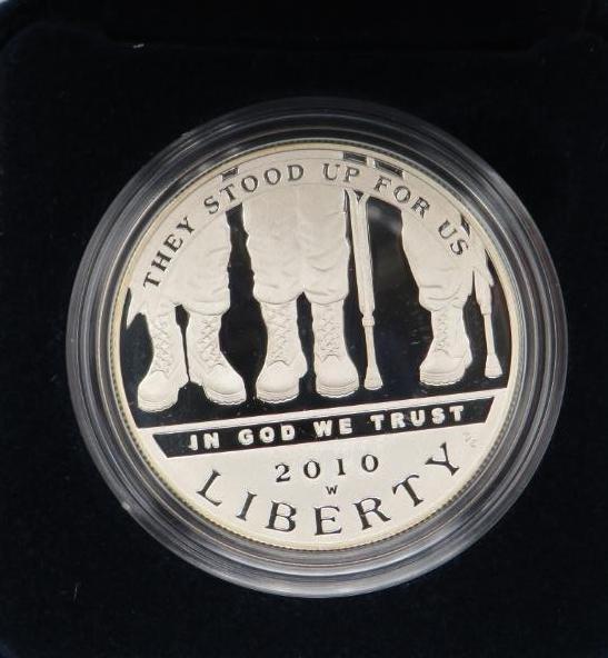 2010 U.S. American Veterans Disabled for Life Proof Silver Dollar