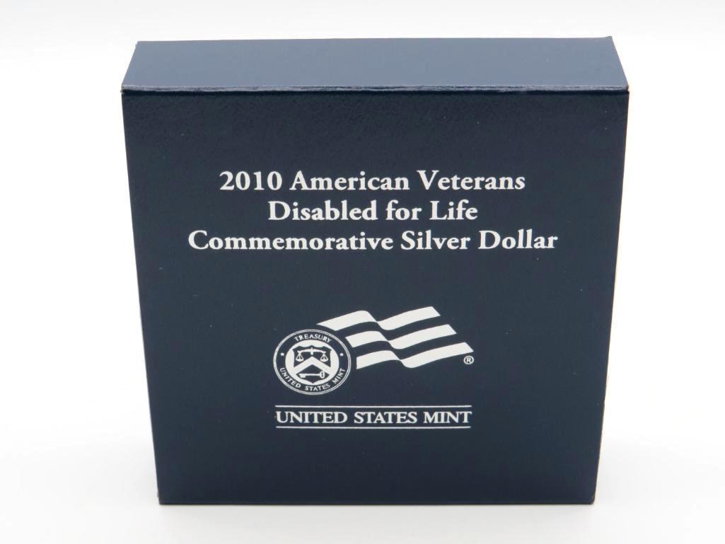 2010 U.S. American Veterans Disabled for Life Proof Silver Dollar