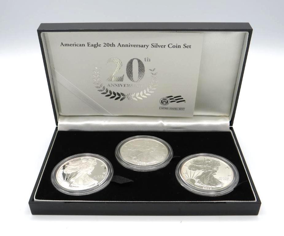 U.S. American Eagle 20th Anniversary Silver Coin Set