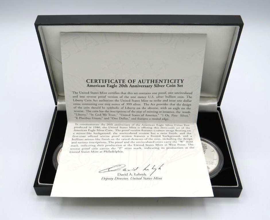 U.S. American Eagle 20th Anniversary Silver Coin Set