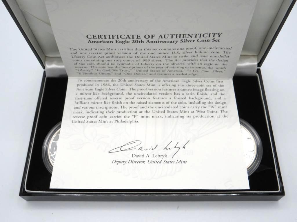 U.S. American Eagle 20th Anniversary Silver Coin Set