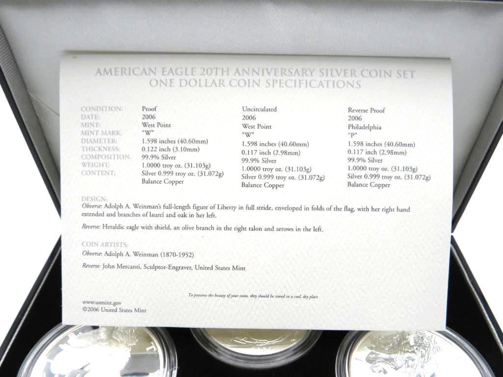 U.S. American Eagle 20th Anniversary Silver Coin Set