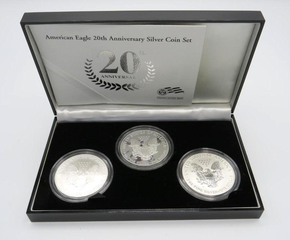 U.S. American Eagle 20th Anniversary Silver Coin Set