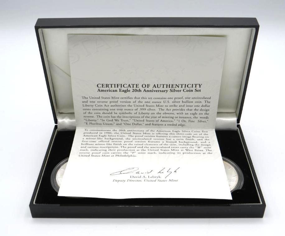 U.S. American Eagle 20th Anniversary Silver Coin Set