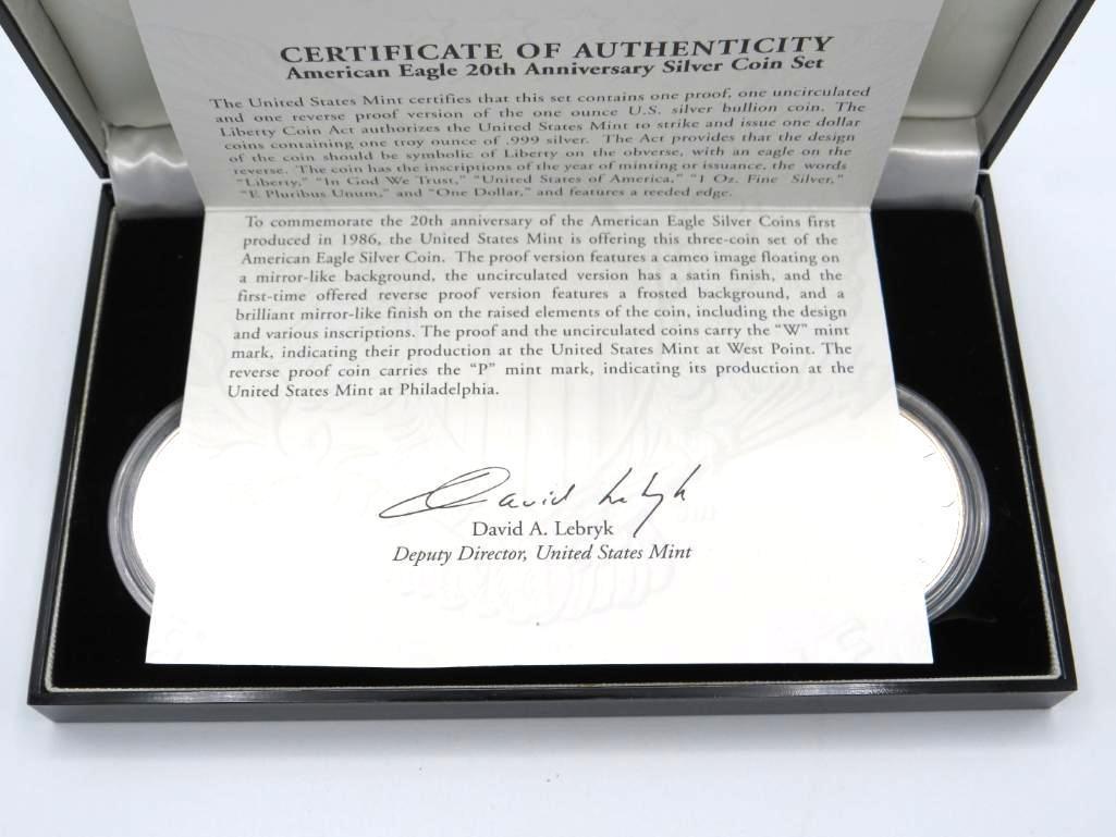 U.S. American Eagle 20th Anniversary Silver Coin Set