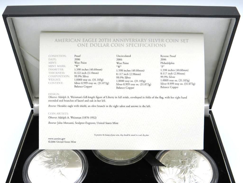 U.S. American Eagle 20th Anniversary Silver Coin Set