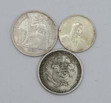 (3) Silver Foreign Coins