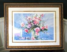 "Bouquet" Lithograph by Roche