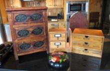 (4) Wooden Decorative Storage Boxes
