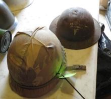 (2) USMC Military Helmets