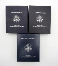 (3) U.S. Silver Eagle Uncirculated Coins