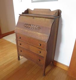 Larkin 3-Drawer Oak Secretary