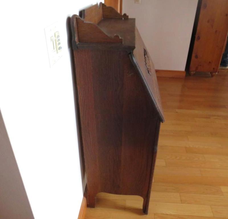 Larkin 3-Drawer Oak Secretary