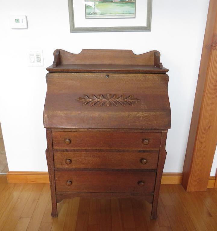 Larkin 3-Drawer Oak Secretary