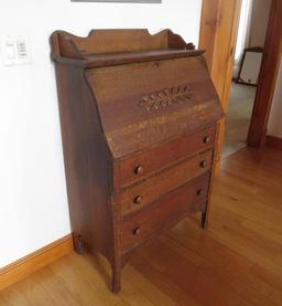 Larkin 3-Drawer Oak Secretary