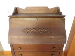 Larkin 3-Drawer Oak Secretary