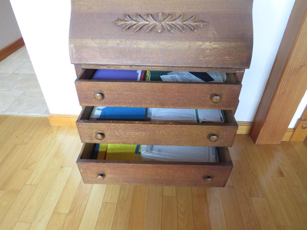 Larkin 3-Drawer Oak Secretary
