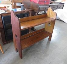 Vintage Walnut 2-Shelf Wood Bookcase