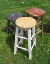 (3) Wood Stools