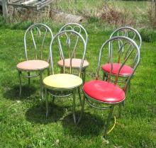 (5) Chrome & Vinyl Diner Style Chairs