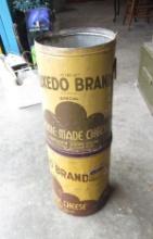 (2) Tuxedo Brand Cheese Tins