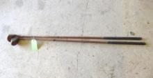 (2) MacGregor Antique Left Handed Wood Golf Clubs