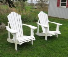 (2) Poly Adirondack Style Lawn Chairs