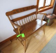 S. Bent & Brothers Hardwood Spindle Bench