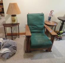 (3) Side Tables & Oak Reclining Chair