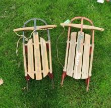 (2) Vintage Children's Runner Sleds