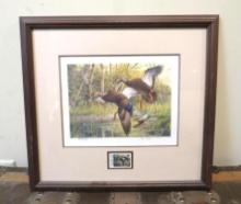1988 Vermont Migratory Waterfowl Framed Print w/ Stamp