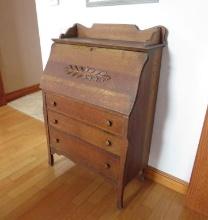 Larkin 3-Drawer Oak Secretary