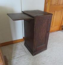 Oak Typing/Sewing Cabinet w/ Drop Leaf