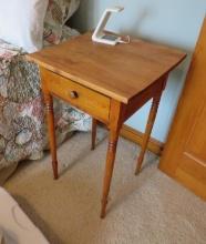 Oak Side Table, 1-Drawer Nightstand & 2-Drawer Oak Filing Cabinet