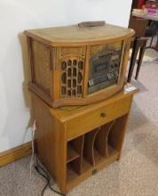 Record Cabinet & CD Cassette Stereo