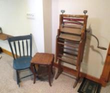 Anchor Folding Bench Wringer, Sabre Leg Plant Stand, & Thumb Back Rocker