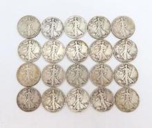 (20) U.S. Liberty Walking Half Dollars