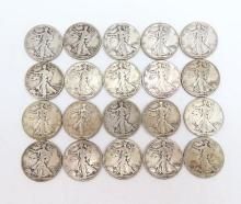 (20) U.S. Liberty Walking Half Dollars