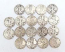 (18) U.S. Liberty Walking Half Dollars