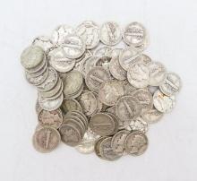 (100) U.S. Mercury Dimes
